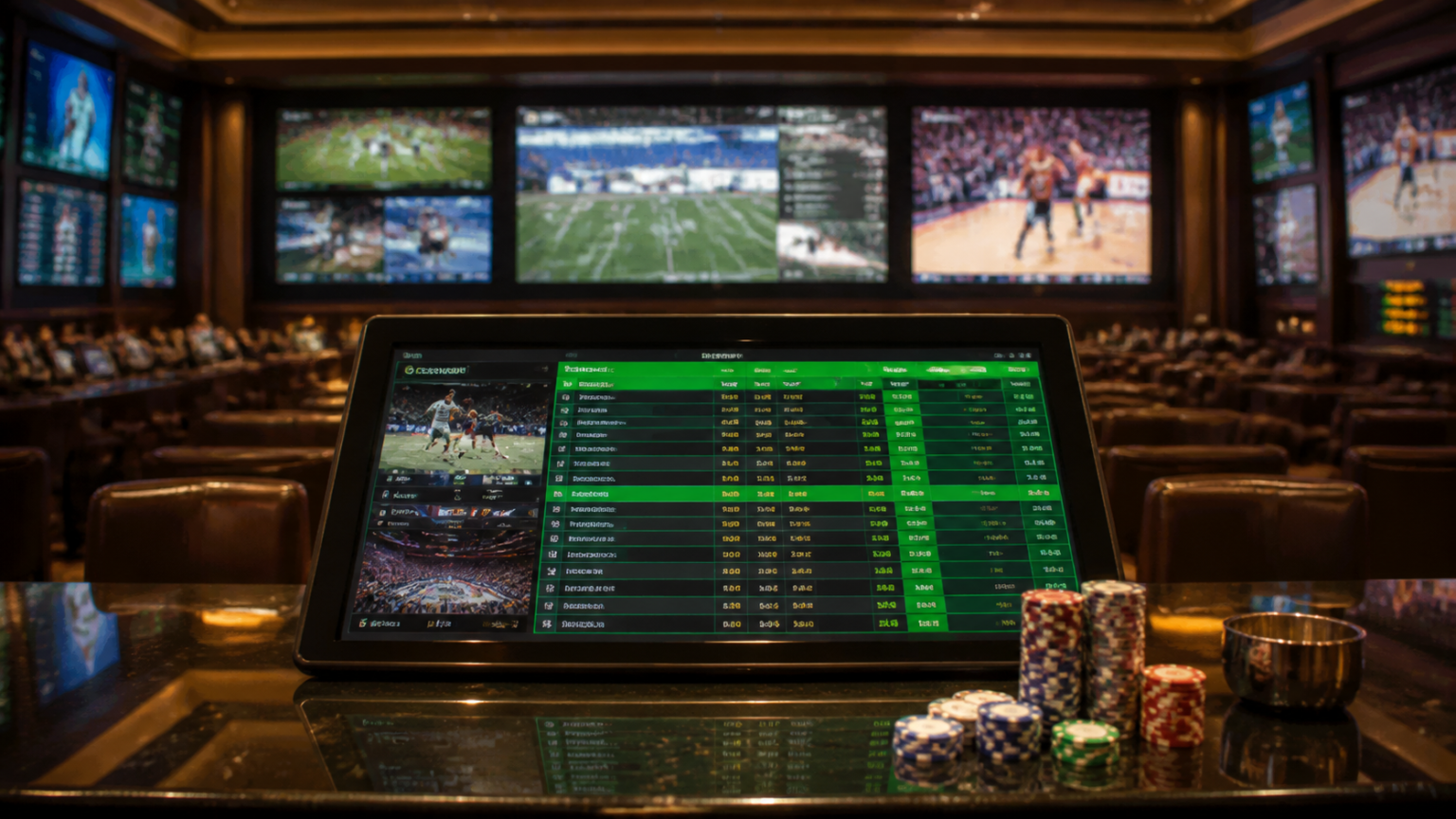 Best Betting Sites Malaysia: What Players Should Look For Sports betting screen with casino chips and odds display