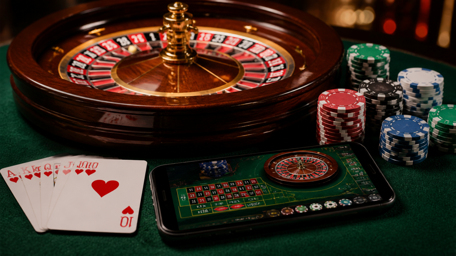 Best Online Casino Sites Singapore: A Practical Player Guide Casino table with smartphone showing an online casino