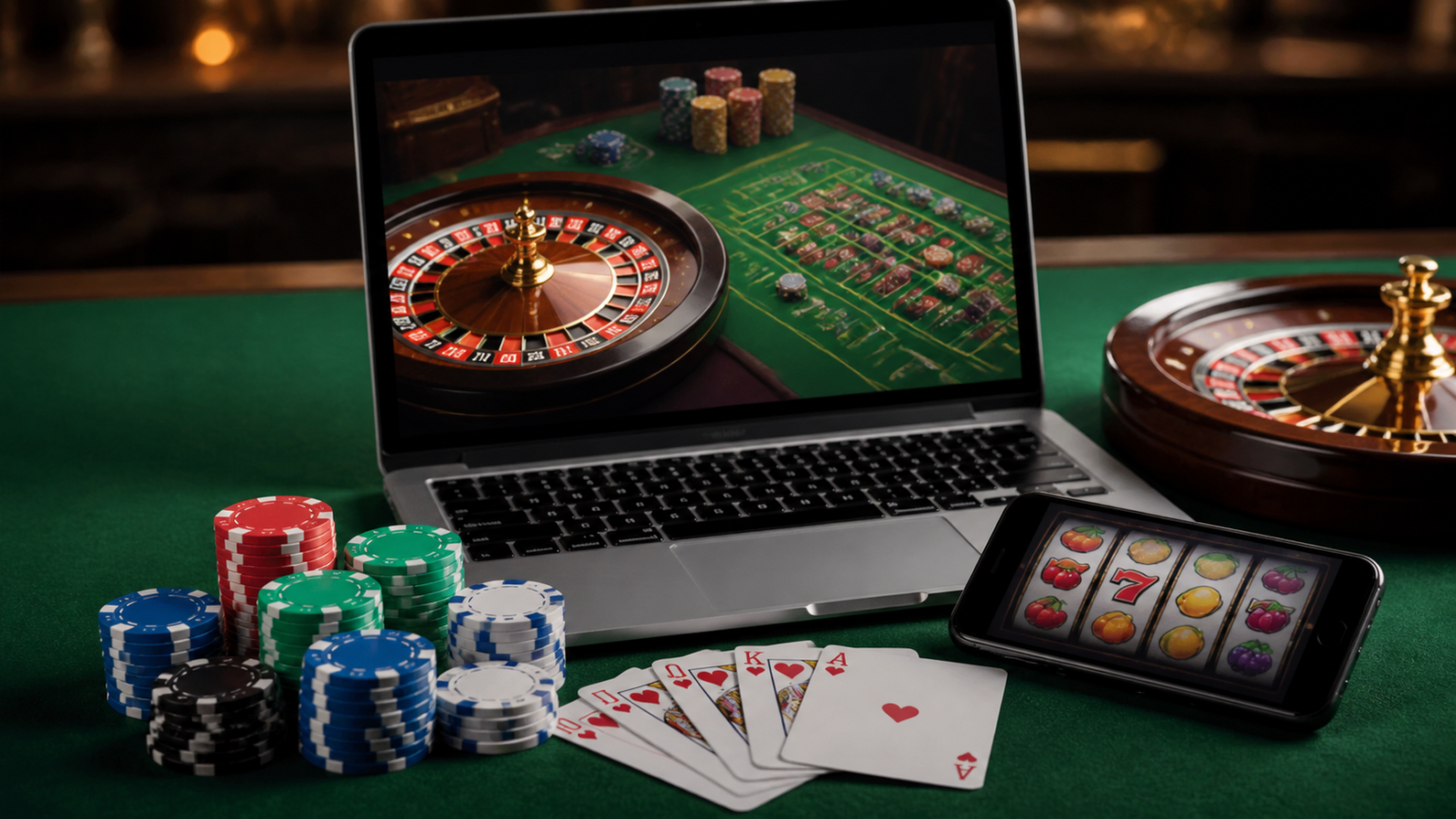 Best online casino sites Singapore: What to look for Online casino games on laptop with cards, chips, and roulette