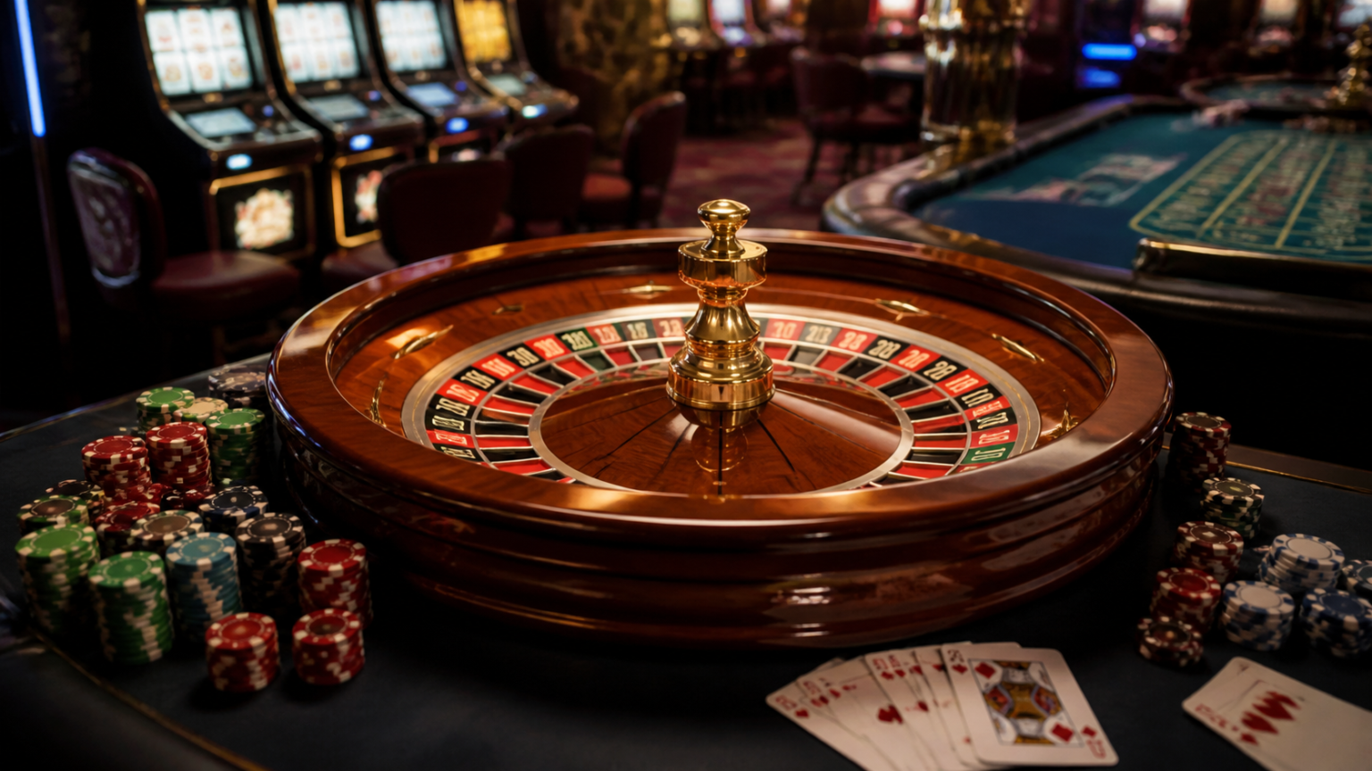 Casino italiani 2026: tendenze, criteri e scelte utili Immagine di un tavolo da casinò con roulette e carte