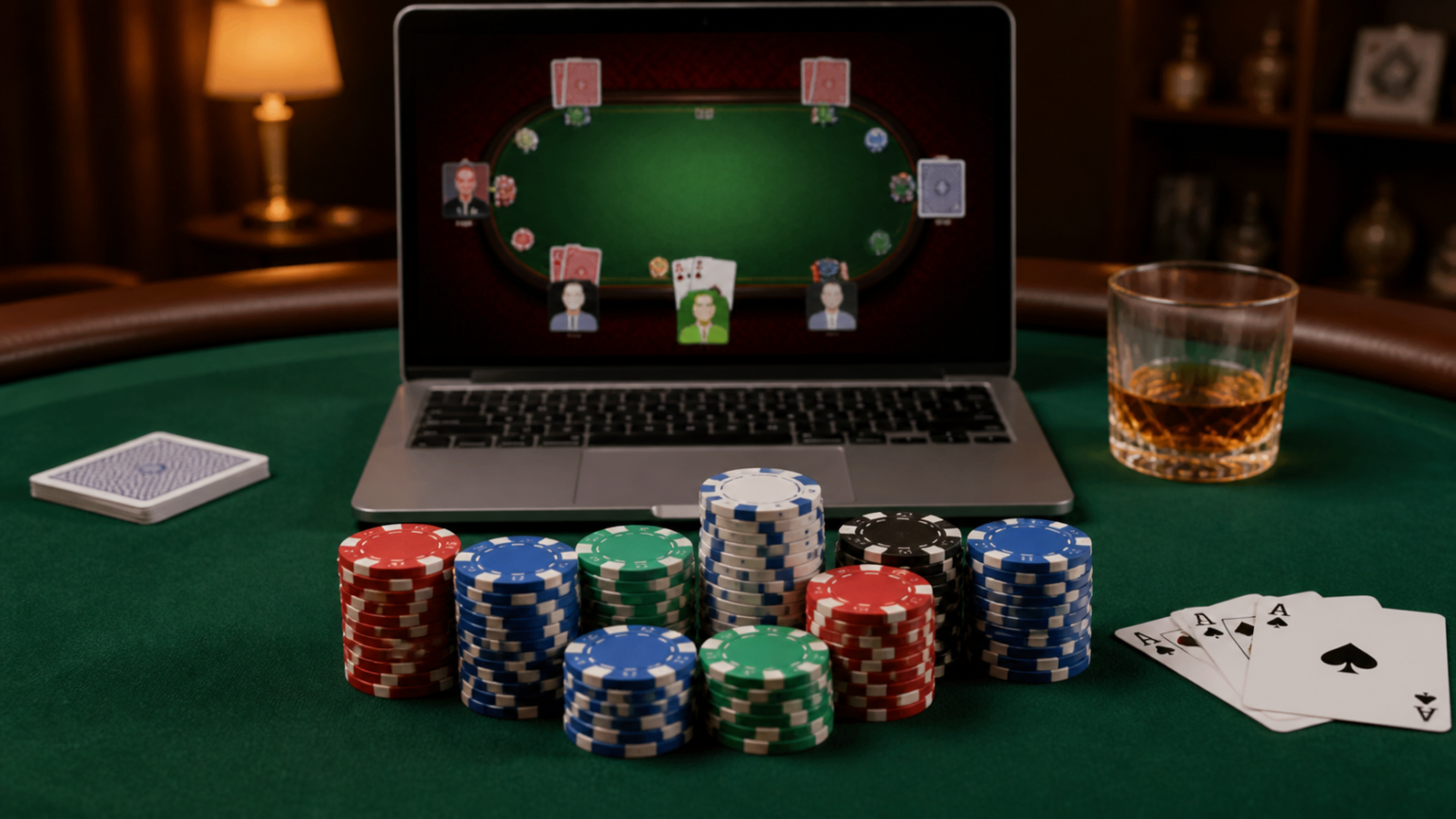 Online Poker Real Money: A Practical Guide for Players Poker chips, cards, and laptop representing online poker real money